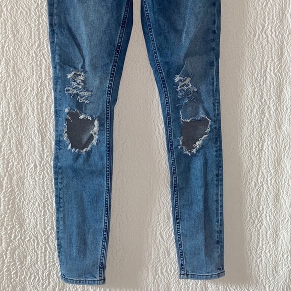 Free People Distressed Skinny Ankle High Rise Jeans - Picture 5 of 15